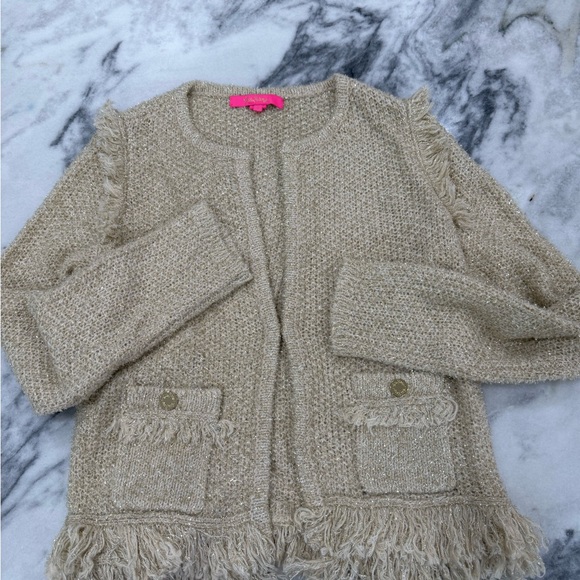 Lilly Pulitzer Cream Fringe Sweater - Picture 2 of 2